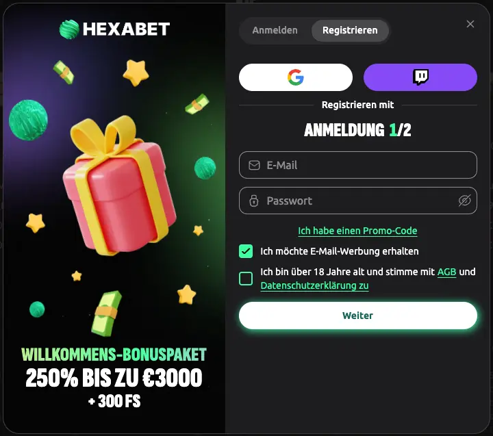 Hexabet login
